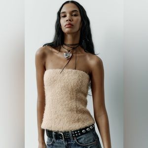 ZARA STRUCTURED STRAPLESS TOP